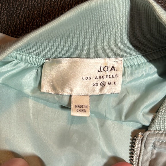 J.O.A Los Angeles Bomber Jacket - Turquoise - Small - Picture 3 of 5
